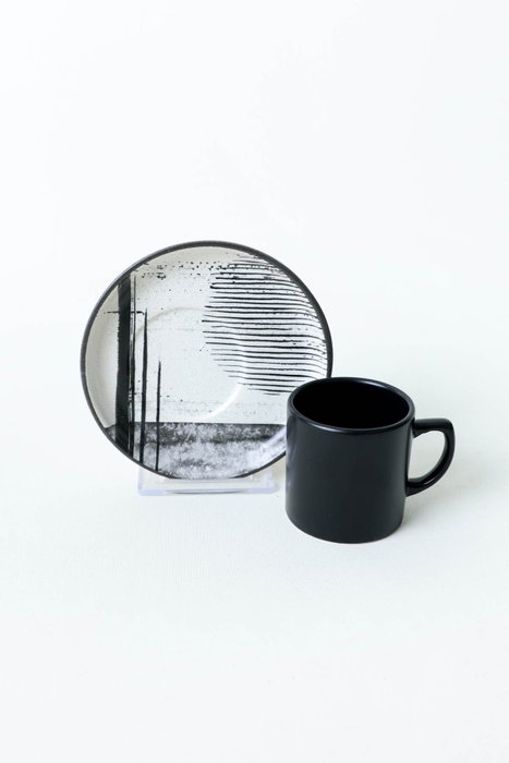 Hermia Juego de Tazas de Café y Platillos Multicolor de 12 Piezas